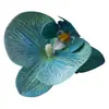 Flor de Falenopsis Individual Simulada 3D de Alta Gama PU Dorado Púrpura DIY Accesorios para Pared de Flores de una Sola Cabeza Material Floral Flor Artificial