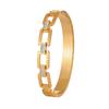 Pulseira de Design Exagerado com Corrente Cruzada Europeia e Americana, Listrada, Vazada, Incrustada, Moda Personalizada Simples, Titânio de Luxo Leve