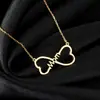 Collar Personalizado DIY de Acero Inoxidable con Nombre, Elegante Cadena para Clavícula de Acero de Titanio con Letra Chapada en Oro de 18K Estilo Abierto