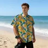 Camisa Floral de Manga Curta para Homem, Temporada de Comércio Exterior Transfronteiriço, Casual de Praia Retrô, Camisa da Moda de Manga Curta para Homem, Tamanho Grande