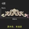 Talla en Madera de Dongyang Madera Maciza Estilo Europeo Calcomanía Decorativa de Talla en Madera Pieza de Flor Accesorios para Muebles Flor de Madera Parche de Flor Decoración Finamente Tallada