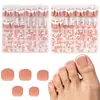 160 piezas de uñas artificiales cortas cuadradas para pies, estilo francés, diseño minimalista, fáciles de aplicar y quitar, vienen en una caja