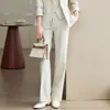 Traje sastre profesional para mujer con cuello de pedrería para el otoño, para ir al trabajo, exámenes de servicio civil, vestimenta profesional, exámenes de arte y funciones de anfitrión.