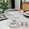Vaso de helado de base alta con rayas verticales estilo vintage Ins, vaso de postre, vaso para yogur, vaso para helado, vaso para bebida fría, vaso para jugo