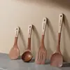 Espátula de Madera Hecha de Madera de Ébano, Espátula de Madera Específica para Sartenes Antiadherentes para Cocinar, Cuchara de Arroz de Madera para Uso Doméstico, Espátula de Madera, Cuchara de Madera para Cocinar