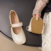 Sapatos Mary Jane Franceses Sapatilhas Brancas para Mulheres 2025 Nova Primavera e Verão Noite Combinação Suave Saias Sapatilhas Sapatos Pequenos de Couro
