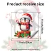 Decoración de Funda para Asiento de Inodoro de Pingüino Navideño de Dibujos Animados, Funda para Asiento de Inodoro de Baño, Pegatina Decorativa para Ambiente Festivo