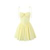 Vestido Sexy Europeu e Americano Decotado com Renda e Cadarço Feminino com Borda de Orelha Bordado de Espinha de Peixe Cintura Apertada Saia Tuff