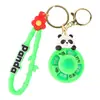 Llavero Creativo de Panda de la Suerte Coche Giratorio Lindo Dibujo Animado Celebridad de Internet Colgante para Bolso Regalo Pequeño Venta al por Mayor
