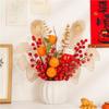 Lujo Ligero Adornos Chinos Nuevos Cubo de Calabaza Fruta de la Fortuna Fruta Roja Granada Flor Falsa Decoración de Restaurante Sala de Estar