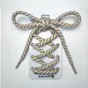 Cadarços com Estampa de Zebra, Cadarços Coloridos com Listras Diagonais de Fio Torcido, Cadarços Redondos Grossos com Listras Diagonais e Fio Trançado