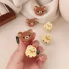 Presilha Pequena de Ursinho Fofo de Acrílico de Alto Valor Desenho Animado Urso Pintinho Tridimensional Presilha Lateral para Franja Grampo de Cabelo Acessório de Cabeça