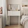 Tocador de Madera Maciza con Tapa abatible de Fábrica, para Apartamentos Pequeños, Mesa de Maquillaje para Dormitorio con Gran Capacidad de Almacenamiento, Tocador Sencillo