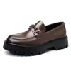 Mocasines sin cordones transfronterizos para adolescentes, talla pequeña, suela gruesa, zapatos de cuero que aumentan la altura, zapatos de hombre, calidad de exportación, zapatos de talla grande