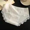 Braguita de Algodón Suave con Encaje Dulce de Cintura Media y Abertura Alta Cómoda Suave Sexy Deseo Puro Tangas Lisos para Mujer 3837