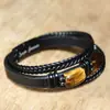 Pulsera de Piedra Ojo de Tigre Pulsera de Cuero Popular Transfronteriza Europea y Americana Pulsera de Joyería para Hombres Pulsera Retro de Cuero para Hombres