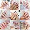 Esmalte de uñas exclusivo transfronterizo Parche de uña postiza de cuadros con pedrería Día de San Valentín ventas directas de fábrica de esmalte de uñas