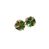 Venta al por mayor de fábrica Pendientes Populares de Diopsido Natural con Incrustaciones de Plata S925 Piedra Principal 4*4 Joyería de Lujo Venta Directa de Fábrica