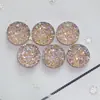 Diamante de Resina Redondo 12mm Gipsofila Fundo Plano Superfície de Minério de Diamante Cluster de Cristal Orelhas Côncavas e Convexas Acessórios para Joias DIY