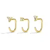 Novos brincos em forma de C com zircônia europeus e americanos transfronteiriços, conjunto de brincos moderno e simples, versátil para o dia a dia, estilo Hong Kong, elegante e sofisticado