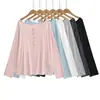 5505-26 Otoño estilo coreano hombros descubiertos multi-botón escote abierto en el pecho hombro suelta vintage casual de manga larga camiseta blusa