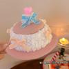 Fiesta de San Valentín ~ sombrero de pastel de cereza pasador de encaje aro para el pelo creativo para foto de cumpleaños femenina pelo lindo para niños