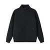 Nueva chaqueta cárdigan de algodón líquido de doble capa con cuello alto y mangas raglán para otoño e invierno, prenda superior personalizada para grupo con estampado de logo de marca de moda