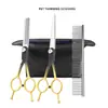 Set de tijeras profesionales para el aseo de mascotas, suministros de limpieza, herramientas de corte de pelo específicas para mascotas para gatos y perros, degradado negro y dorado