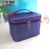 Bolsa de Cosméticos con Texto Impreso, Bolsa de Salón de Belleza, Artículos de Tocador para Almacenamiento, Bolsa de Cuidado, Borde Blanco Cuadrado, Rojo Grande