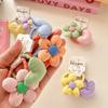 Estilo Novo de Primavera Tecido Flor de Amor Anel de Cabelo Infantil Corda de Cabelo Estilo Coreano de Menina Doce Acessórios de Cabelo para Franja de Menina Fofa