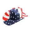 Sombrero de Fieltro Imitación Estampado de Bandera Americana Personalizado Sombrero de Jazz Occidental Vaquero Transfronterizo Sombrero Fedora Estampado al por Mayor Fábrica