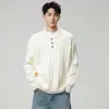 Novo suéter de gola alta da marca da moda outono e inverno, unissex, corte solto, versátil, tricô trançado