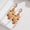 Estilo Ins Pendientes de Acero Inoxidable Esmalte de Color Contrastante Lujo Ligero Temperamento Sensación de Alta Gama Pendientes Largos Irregulares Colgantes Adornos para Orejas