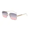 Gafas sin Marco Únicas con Patas de Metal para Mujer, Gafas de Sol Cuadradas Minimalistas de Moda para Instagram, Gafas de Sol Retro Tendencia Europeas y Americanas para Hombre