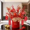 Set de Decoración de Cubo de Bendición de Año Nuevo, Hortensia de Fruta de la Fortuna, Decoración de Cubo de Bendición para Sala de Estar Regalo, Esencial para Venta al por Mayor