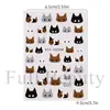 Pegatinas Transfronterizas para Uñas Nuevas Ins Gato de Dibujos Animados Marrón Negro Blanco Gris Avatar de Gatito Simple Pegatinas Adhesivas para Uñas