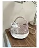 Bolsa tote plissada versátil de bolinhas para nicho feminino, nova tendência de verão 2026, bolsa de ombro e transversal requintada para o dia a dia