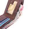 Cartera casual de negocios para hombre corta color sólido patrón de lichi múltiples ranuras para tarjetas gran capacidad PU monedero para monedas tarjetero venta al por mayor