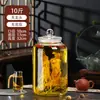Garrafa de Licor Medicinal Selada de Alta Qualidade com Ginseng, Pote de Vidro Espessado com Bico, Garrafão de Vinho, Barril de Vinho, Recipiente Vazio