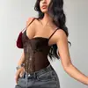 Camisola Corsé AYJ de estilo nuevo europeo y americano transfronterizo, color liso, empalme de encaje, top sujetador sexy de ajuste ceñido para interior y exterior