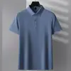 Camisa polo masculina de verão lisa, de manga curta, com colarinho, adequada para uso business casual, disponível em várias cores, resistente a rugas e versátil