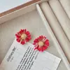 Pendientes de girasol bohemios para mujer, pendientes para foto de vacaciones en la playa