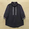Roupas de Verão 2026, Estilo Artístico Cardigan Feminino de Gaze Dupla com Algodão para a Pele Bordado Azul e Branco Camisa de Manga Curta Top