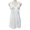 Camisola Sexy de Renda Patchwork para Mulheres, Cruzada Irregular Pura Tentação de Desejo Conjunto de Pijama Transparente Atacado 8796