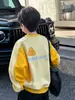 Sudadera para Niños 2026 Primavera Nuevo Diseño Color-Block Puntadas de Contraste Panda Roundy Marca de Moda Suéter de Primavera para Niños