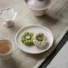 Soporte para tetera con flores de cerezo pintadas a mano de la Dinastía Tang y Song, Plato redondo de cerámica estilo japonés, Plato multiusos para bocadillos de té, Plato de cerámica