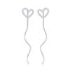 Plata Shenzhen S925 plata esterlina brillante hueco esmerilado amor onda línea de oreja moda temperamento simple aretes combinables