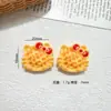 Gato Waffle Lindo Cabeza de Comida Juguete Hecho a Mano DIY Pegamento de Crema Accesorios de Resina Piezas Pequeñas Materiales para Joyería Al por Mayor