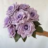 7 Wen Juan Pantalla de Seda Recubierta Diamante Rosa Flores de Simulación Boda Decoración de Sala de Estar Camino Guía Ramo de Rosas Flores Falsas