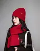 Cachecol Chapéu de Lã 100% Puro da Austrália para Mulheres Inverno Novo Estilo Versátil Espessado Quente Conjunto Casal Versão Coreana